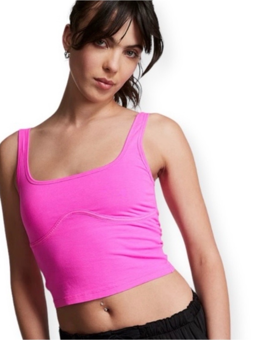 PINK Victoria's Secret Hot Pink Bustier Crop Top